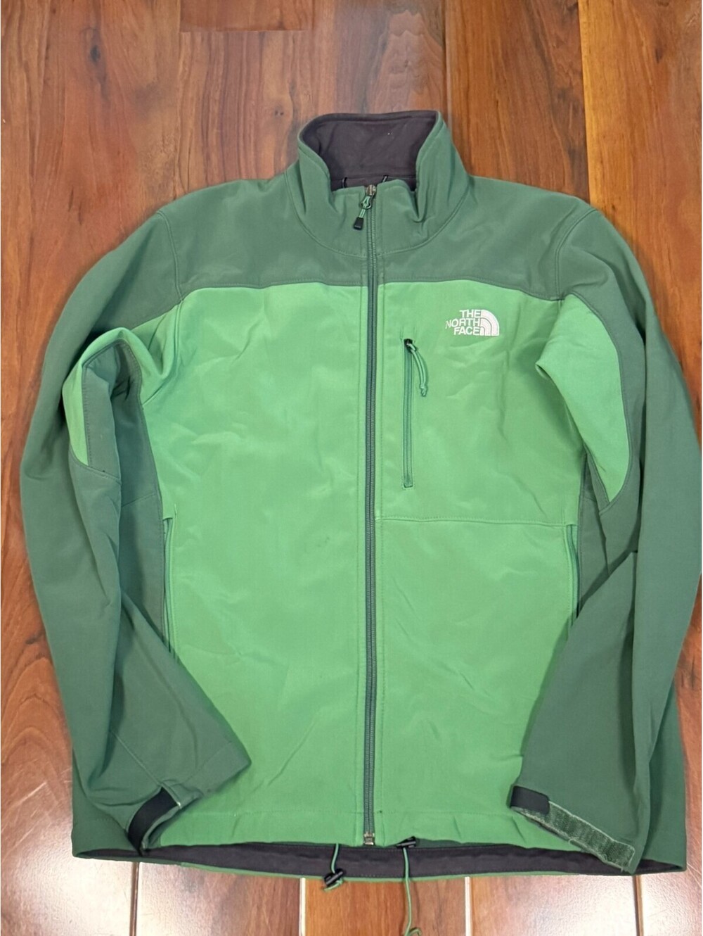 The North Face Soft Shell Jacket Mens SZ Medium Full Zip Green